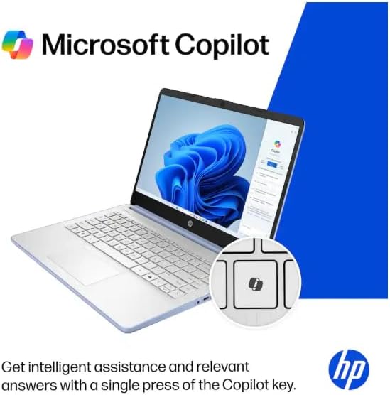 HP 14" Business Laptop Computer with 1-Year Office 365, Intel Quad-Core N150 Processor, 4GB RAM 128GB UFS, Windows 11 Home, PLUSERA Earphones, Sky Blue - Image 6