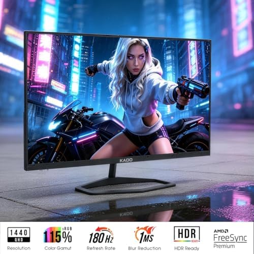 Kado 2-Pack 32" 2560x1440 180Hz 1ms QHD Computer Monitor AMD FreeSync - Image 2