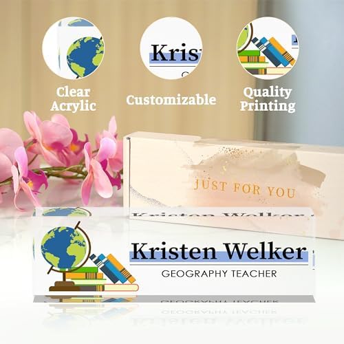 Name Plate for Desk-Personalized Name Plates for Desk-Name Plate Personalized for Office-Gifts for Teacher Boss Employee Appreciation Office Desk Decor (teacher2) - Image 4