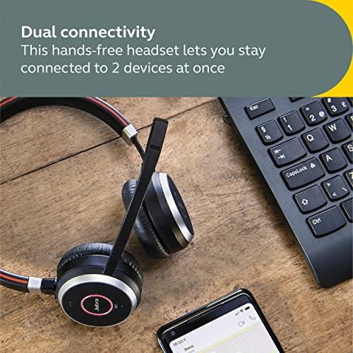 Jabra Evolve 65 SE Link380a MS Stereo- Bluetooth Headset with Noise-Cancelling Microphone, Long-Lasting Battery and Dual Connectivity - Works with All Other Platforms - Black - Image 6