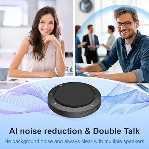 Conference Speaker and Microphone, Dual Al Mics with 360° Voice Pickup & Clear Sound, 10-14H Call Time, Bluetooth & USB-C/A Connection, Speakerphone for 1-6 People, Small Teams & Home Office - Image 4