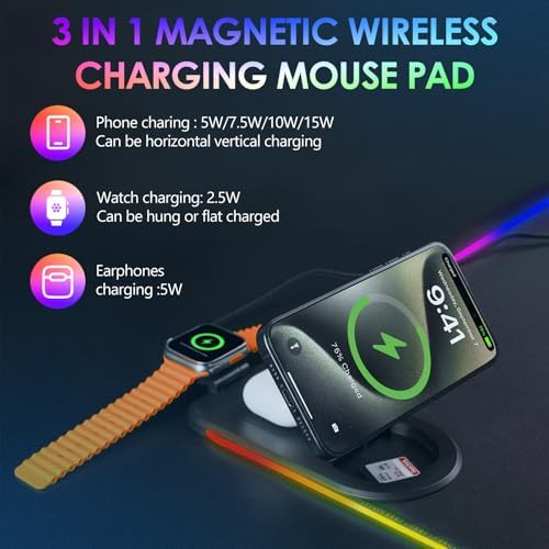 RGB Gaming Mouse Pad, Wireless Charging Mousepad, Mouse Mat - Image 2