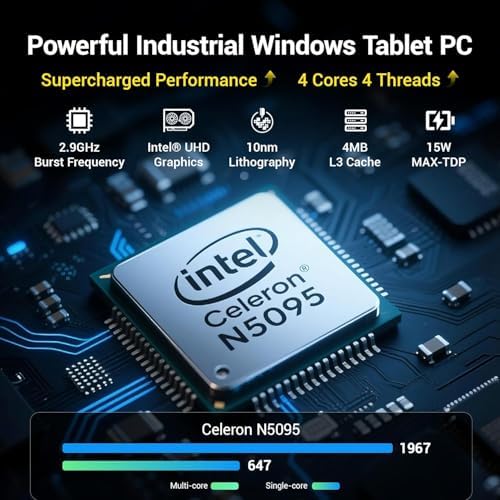 All-in-One Industrial 13.3 Inch Touchscreen Panel PC, Celeron N5095 FHD IPS Display Win11 Pro, 8GB RAM, 128GB Storage, 4X USB 3.0, 2X RS232, Gigabit LAN, HDMI and Type-C - Image 4