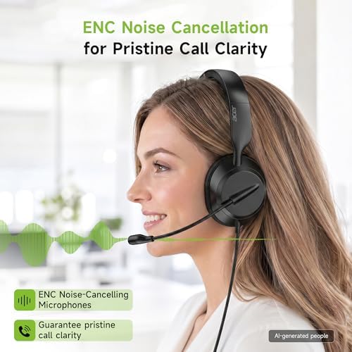 Acer Headset with Microphone for PC, ENC Noise-Cancelling Mic, USB-C/USB-A - Image 3