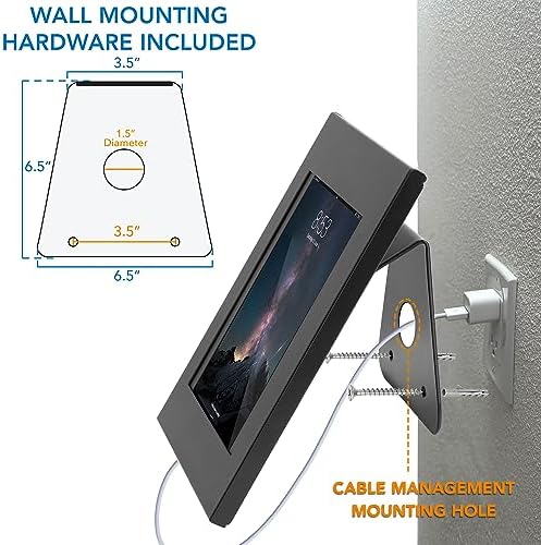 Mount-It! iPad Kiosk Stand, Anti-Theft Countertop & Wall Mount, Black - Image 5