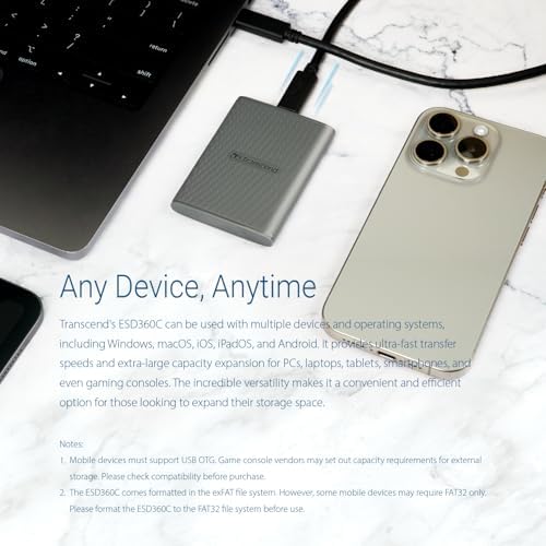 Transcend 1TB ESD360C Portable SSD Up to 2000MB/s USB3.2 Gen2x2, Type-C - Image 6