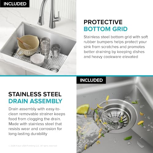 KRAUS Fairlane 23 in Undermount Single Bowl Stainless Steel Kitchen Sink - Image 5