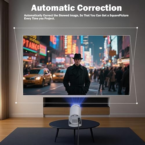 Mini Projector Support 1080P, 200 Ansi Home Movie Projector Portable Projector with Wifi and Bluetooth, Automatic Keystone Correction, 180°Rotatable, Compatible with HDMI USB PC Laptop - Image 3