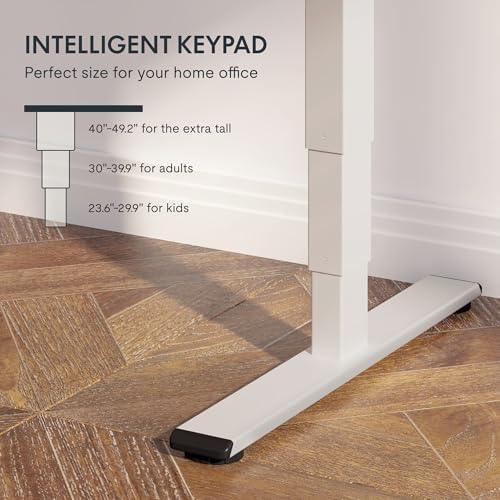 FLEXISPOT E6 3-Stage Dual Motor 60 x 24 Electric Standing Desk Sit Stand Up Desk, Holds 220 lbs, Adjustable Height w/Memory Presets, One-Piece White Desktop & White Frame, Ships in 2 Boxes - Image 4