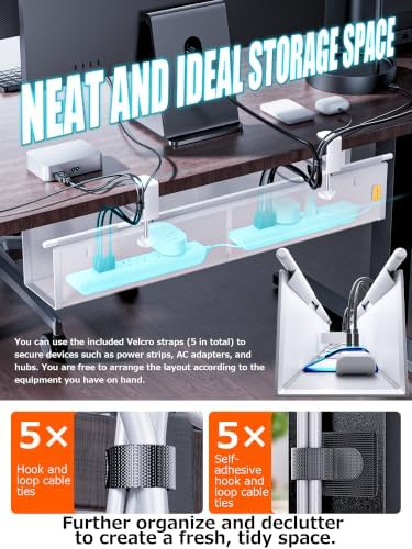 Under Desk Cable Management Tray, Mesh Fabric - Excellent Heat Dissipation - Image 5