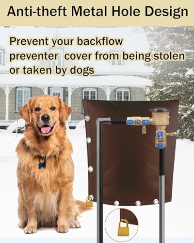 Backflow Preventer Pipe Insulation Cover (5°F), POROLIR 24"X24" Thicker Pressure Vacuum Breaker Cover, Water Well Pump Sprinkler Valve Cover for Winter Freeze Protection, Coffee - Image 6