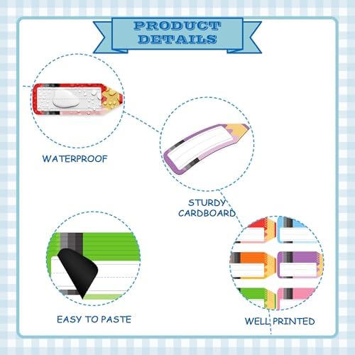 Classroom Magnetic Name Tags - 36Pcs Dry Erase Magnetic Labels for White Board Desks Lockers Reusable Rainbow Pencils Name Plate - Image 3