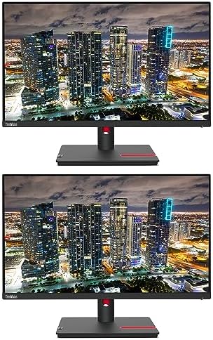 Lenovo ThinkVision T24i 24-inch 1920 x 1080 LED Backlit Full HD Widescreen LCD Monitor, 2-Pack Bundle with HDMI, VGA, DisplayPort, USB Hub by LENOVO