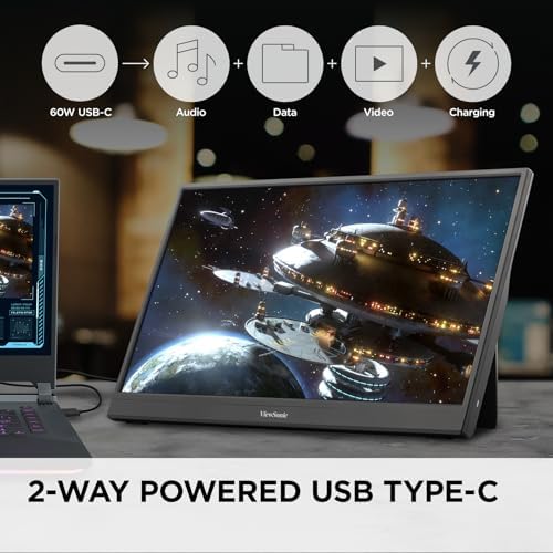 ViewSonic VX1654 16 Inch Portable Gaming Monitor, 1080p 144Hz IPS USB-C - Image 4