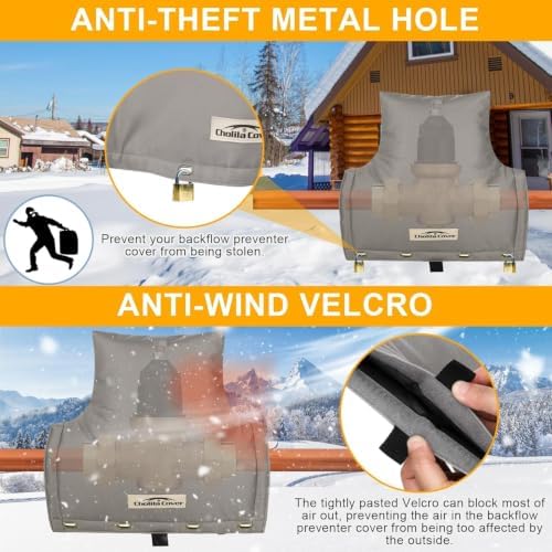 Backflow Preventer Cover 14W x 13H in Insulated Pouch, Gray - Image 6