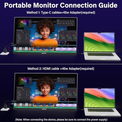 2K 180Hz Portable Gaming Monitor, 23.8" 2560x1440 QHD Fast IPS ∆E<2 100% sRGB Portable Monitor w/180° Adjustable Stand Type-C HDMI Eye Care External Second Screen for Laptop Phone PS4 PS5 Switch Xbox - Image 2