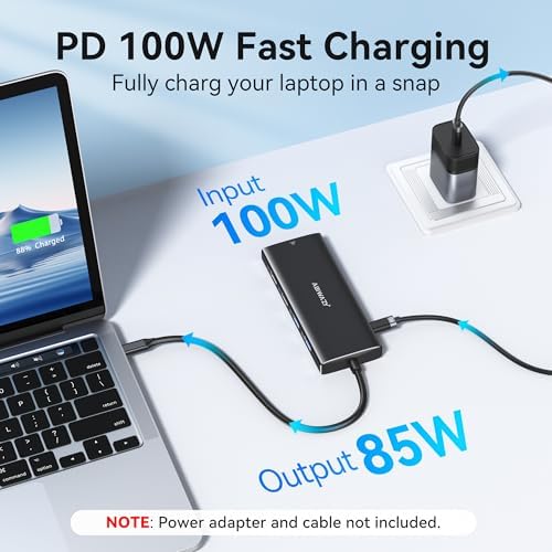 USB C Hub Multiport Adapter, ABIWAZY 10 in 1 USBC to Ethernet Adapter - Image 5