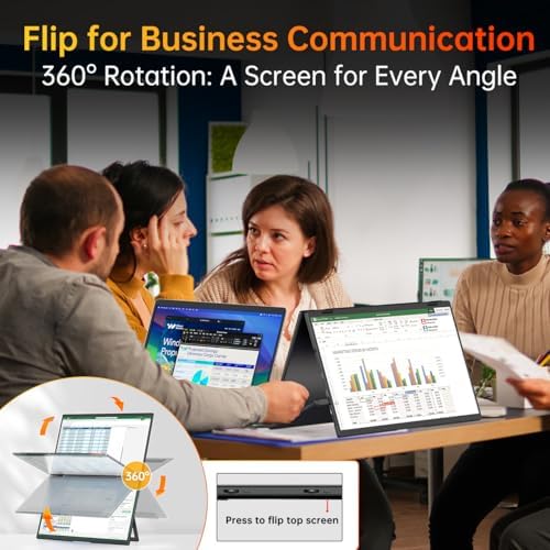 VisionOwl Portable Monitor Dual 15.6 Inch 1080P FHD 107% sRGB Foldable Second Screen, USB-C HDMI HDR Stacked Travel Monitor for Laptop MacBook PC PS5 Xbox, VESA Mountable, Built-in Kickstand - Image 5