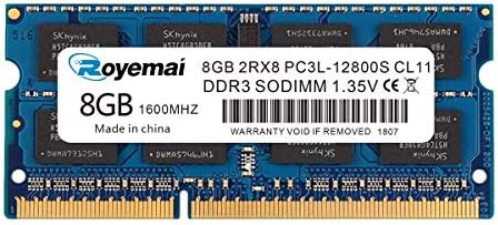 DDR3 1600MHz 8GB PC3L-12800S DDR3L 12800 Sodimm, Royemai 2Rx8 1.35V / 1.5V CL11 204-pin RAM Memory for Laptop Notebook Computer by DUOMEIQI