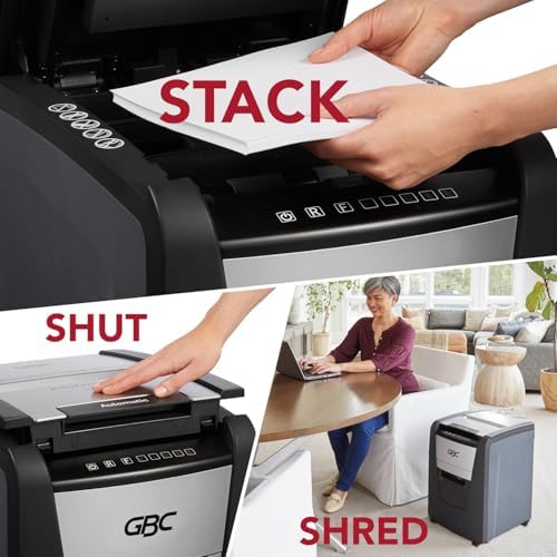 GBC Paper Shredder, Auto Feed+, 100 Sheet Capacity, Super Cross-Cut, Home Office Shredder, 100X (WSM1757602) - Image 3