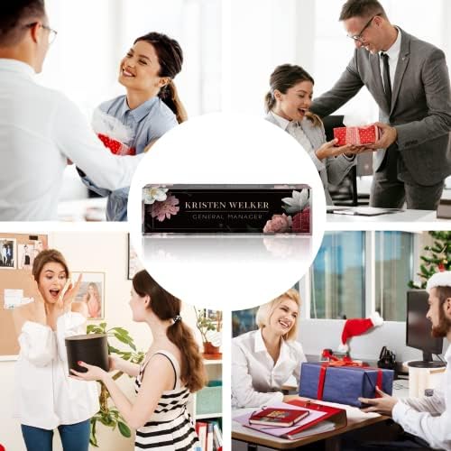 Personalized Office Name Plate for Desk, Custom Employee Appreciation Gifts, Acrylic Desk Name Plate Funny, Desk Decorations Gift, Acrylic Desk Ornaments… (Hibiscus) - Image 7