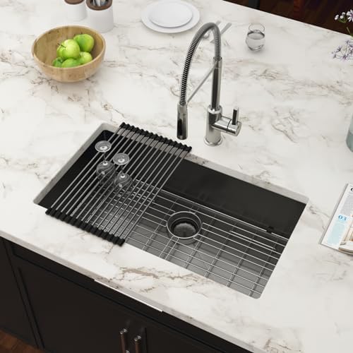 32 Inch Black Undermount 16 Gauge Stainless Steel Kitchen Sink - Image 2