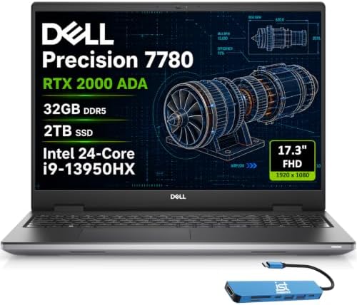Dell Precision 7780 Laptop, NVIDIA RTX 2000 Ada 8GB, i9-13950HX, 32GB DDR5 by Dell