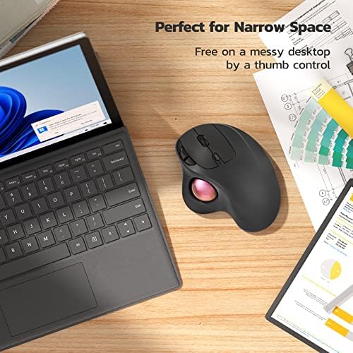 Nulea M501 Wireless Trackball Mouse Ergonomic Thumb Control, 4 DPI Levels - Image 7