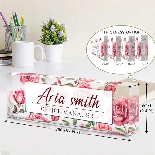 Custom Name Plate for Desk, Acrylic Desk Name Plate Personalized, Employee Appreciation Gifts, Office Desk Accessories for Woman Teacher Nurse, Coworker Gifts for Manager Assistant - Image 4