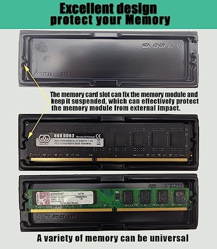 10 pcs DDR Memory Desktop RAM Module Case,Plastic Box Packaging Container Clamshell Memory Module,Antistatic Tray for DDR2, DDR3 and DDR4 - Image 3