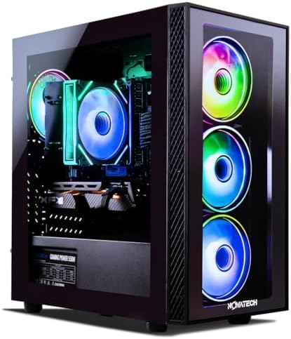 NOVATECH Phantom - Prebuilt Gaming PC Desktop Computer - RX580 8GB - Core i7 Xeon 3.5GHz - 16GB RAM - 512GB M.2 SSD WiFi/BT, Win 11 Pro - Gaming Computer Tower - Pre Built PC Gaming - 1 Year Warranty by Novatech