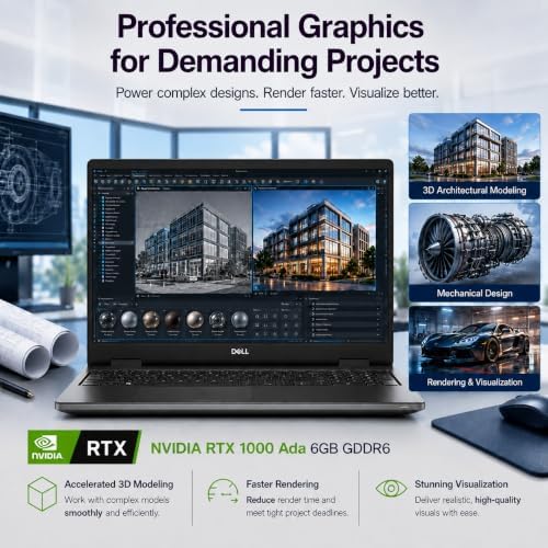 Dell Precision 7680 Laptop, NVIDIA RTX 1000 Ada 6GB, i5-13600HX, 32GB DDR5 - Image 2