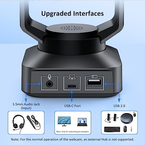 Zoom Certified, NexiGo N990 (Gen 2) 4K PTZ Webcam, Video Conference Camera System with 5X Digital Zoom, Sony_Starvis Sensor, Position Preset, Dual Stereo Mics, 3.5mm Audio Jacks for External Mics - Image 4