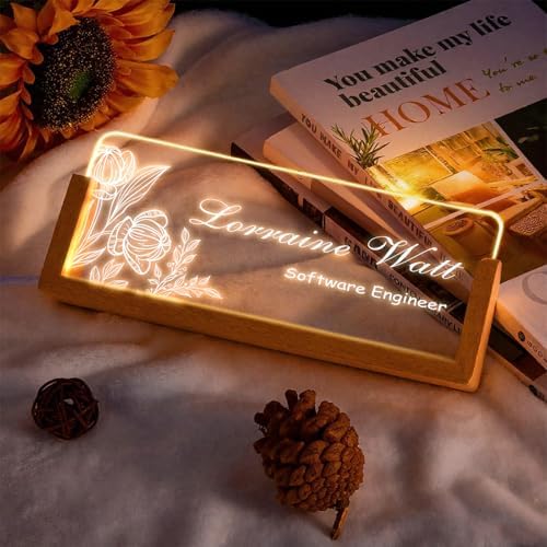 Custom Desk Name Plate,Light Up Acrylic Office Sign, Personalized Gift for Boss Coworker Teacher, Employee Appreciation Award, Home Office Decor - Image 4