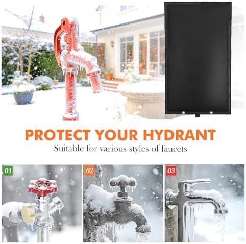 Outdoor Faucet Covers for Winter, RV Park & Yard Hydrant Insulated Cover, 25”H x 13.5”W, Sprinkler Freeze Protector, Freeze and Heat Protector Waterproof Insulated Spigot Cover - Image 6