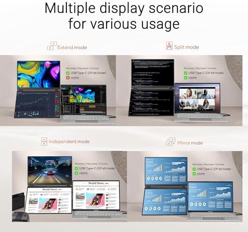 ASUS ZenScreen Duo MB14FCD 14 Inch Foldable Dual-Screen Portable Monitor - Image 5