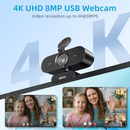 4K Webcam for PC,Auto Focus Streaming Web Cam USB,Dual Noise Reduction Mics - Image 2