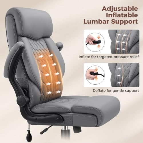 High Back Executive Office Chair with Inflatable Lumbar Support - Image 3
