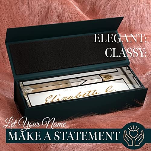 Desk Name Plate Personalized, Custom Name Plates 2½/x8 Inches, Thick Crystal-Clear Acrylic, Gift Box, Office Desk Decor. USA Made by ACRYLUXE (Monique) - Image 2