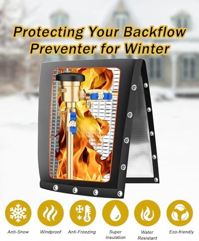Backflow Preventer Pipe Insulation Cover (5°F), POROLIR 24"X36" Thicker Pressure Vacuum Breaker Cover, Water Well Pump Sprinkler Valve Cover for Winter Freeze Protection, Black - Image 5