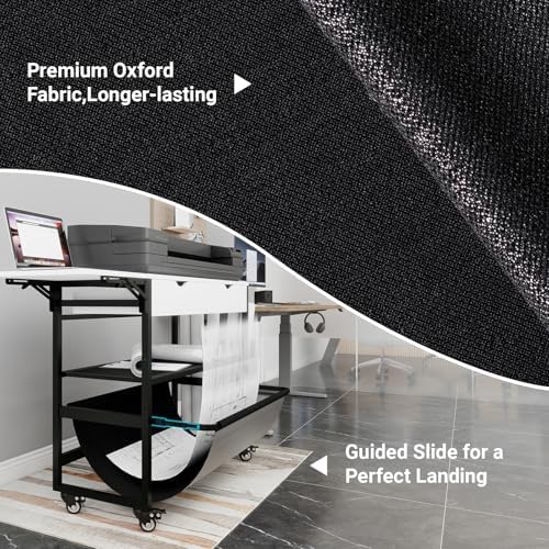 Natwind Wide Format Printer Stand,Plotter Table with Laptop Station,White - Image 6