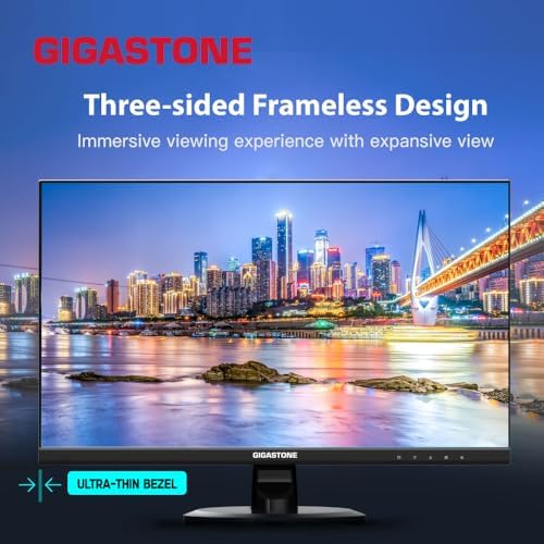 Gigastone 24 inch IPS LED Back Light Monitor 2-Pack 100Hz FHD 1920 x 1080,178°WideView,Frameless, Dual Monitor, MPRT 1ms, Built-in Speakers, Eye Care Technology, Ergonomic Tilt VESA Mount, HDMI VGA - Image 6