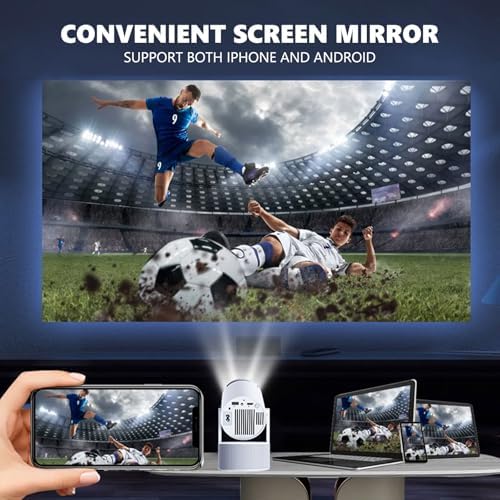 Mini Projector, Portable Projector, Smart Projector Support 4K 1080P with Dual-Band WIFI6 5G Wireless 5.4 Bluetooth, 160 ANSI, Auto Keystone Correction for Home Bedroom Outdoor, HY300PRO KTV - Image 2