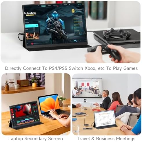AYY 16" 2.5K 120Hz Portable Monitor, 2560x1600 HDR IPS Display, QHD 100% sRGB, USB-C & HDMI, Eye Care External Second Screen, for Laptop/PC/Phone/PS4/5/Xbox/Switch - Image 4
