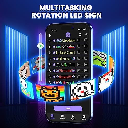 Rayhome Large Programmable LED Sign, 37''x8'' Flexible Indoor LED Store Sign with Remote, Scrolling Bluetooth APP Control Custom Text Pattern Animation digital Display for Store School Hotel - Image 3