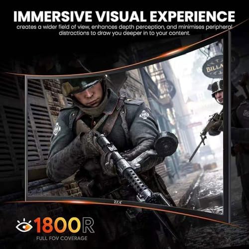 ZZA 27 Inch Gaming Monitor 280Hz/240Hz FHD 1080P,Curved Monitor 1800R VA Screen,Monitor 27 Inch 4000:1 120% sRGB,1Ms,AMD FreeSync,HDR,Low Blue Light,HDMI DP,VESA Support, DP Cable Incl - Image 6