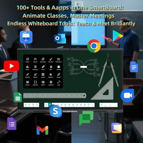 65" Smart Board Google EDLA-Certified 4K Interactive Whiteboard SmartBoard for Classroom & Office Business, Android 14 Touchscreen with 13MP AI Camera 8G RAM+64G ROM, 40-Points, Wall Mount Included - Image 5