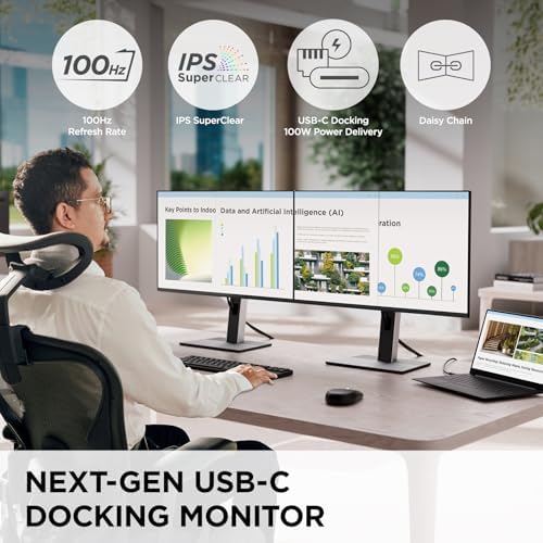 ViewSonic VG2458 24 Inch 1080p Docking Monitor, 100W USB C, RJ45, IPS - Image 2