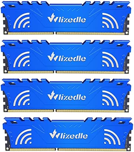 DDR3 RAM 32GB Kit (4x8GB) 1866MHz CL13 UDIMM, Desktop Memory Module PC3-14900 240-Pin 1.5V 2Rx8 Dual Rank Non-ECC Unbuffered PC Computer RAM Stick Upgrade - Blue by Wlizedle