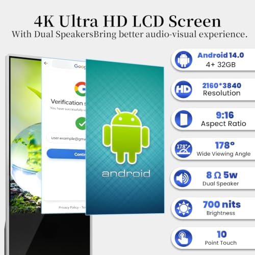 43" Digital Signage Display Kiosk Indoor Floor Standing Advertising - Image 2